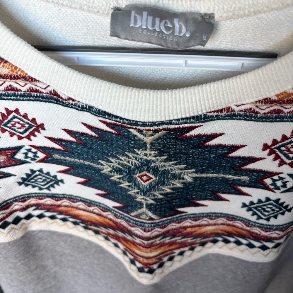 Aztec Embroidered Pattern Sweater - image 2